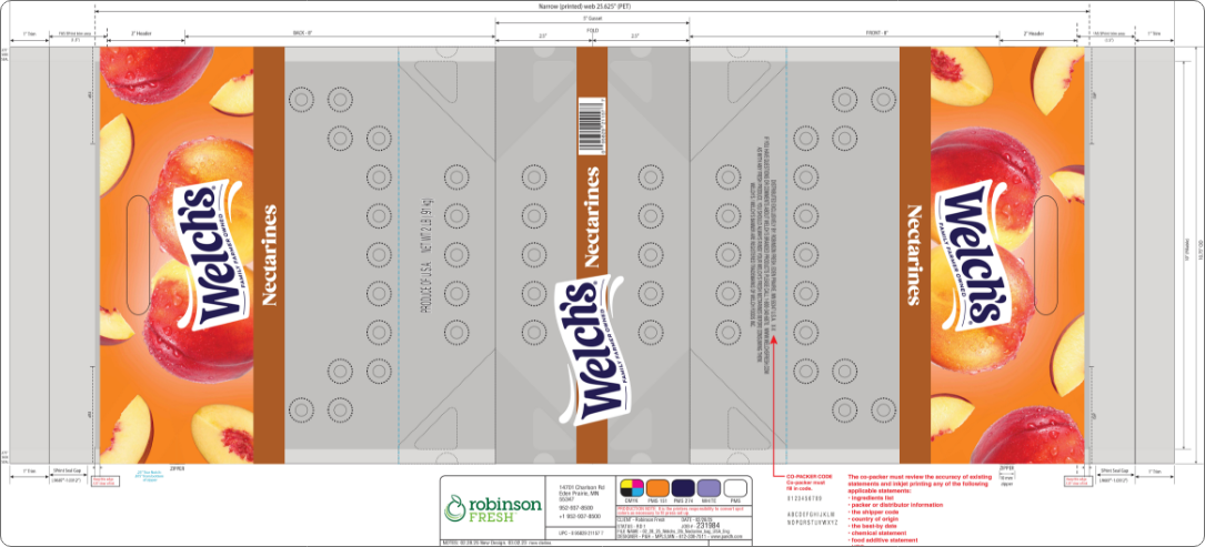 Welch’s nectarines packaging layout designed by Partners & Hunt as part of a brand design refresh