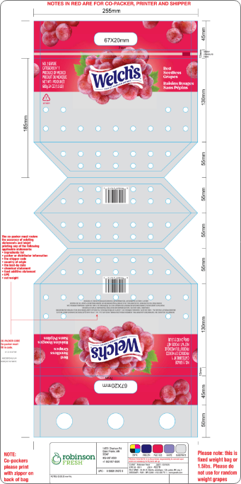 Welch’s Red Grapes packaging layout designed by Partners & Hunt as part of a brand design refresh