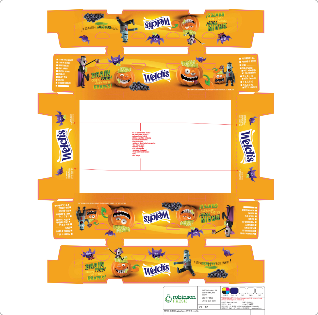 Welch’s Halloween grape packaging featuring “Brain Food” design by Partners & Hunt as part of a brand design refresh