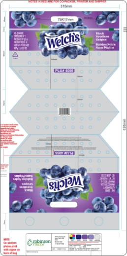 Welch’s Black Seedless Grapes packaging layout designed by Partners & Hunt as part of a brand design refresh
