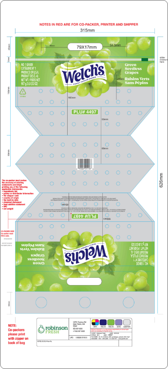 Welch’s Green Grapes packaging layout designed by Partners & Hunt as part of a brand design refresh