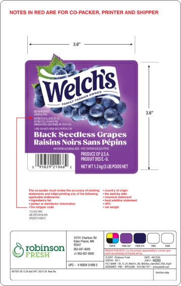 Welch’s Black Seedless Grapes label designed by Partners & Hunt as part of a brand design refresh