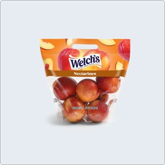 Welch’s Nectarine packaging featuring refreshed brand design by Partners & Hunt