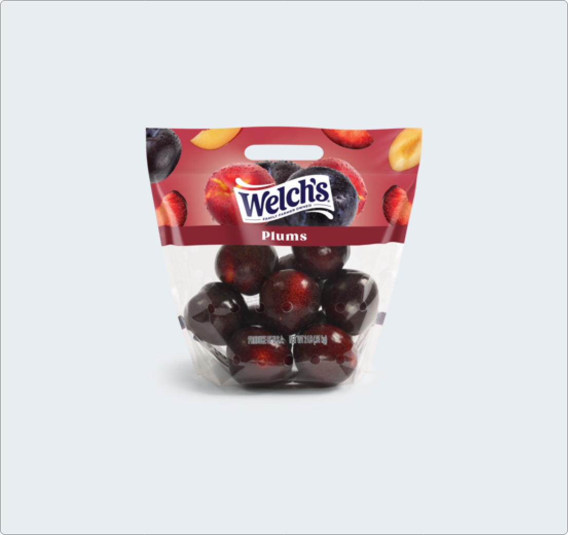 Welch’s plums packaging featuring refreshed brand design by Partners & Hunt