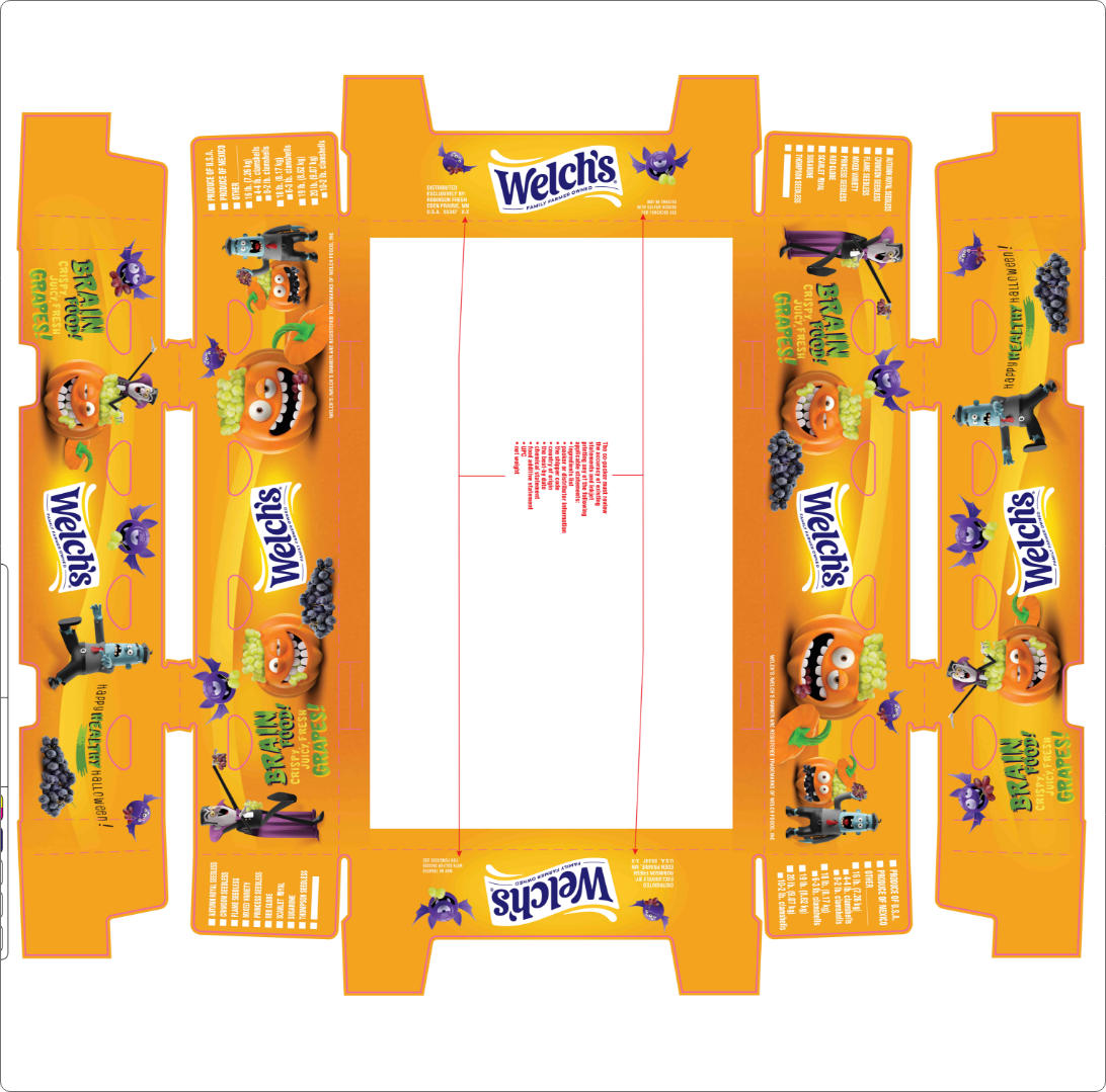 Welch’s Halloween grape packaging featuring “Brain Food” design by Partners & Hunt as part of a brand design refresh